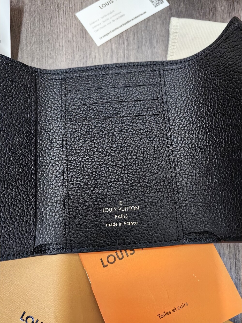 Louis Vuitton Black Embossed Monogram Envelope Wallet with Gold Snap - Picture 14 of 14